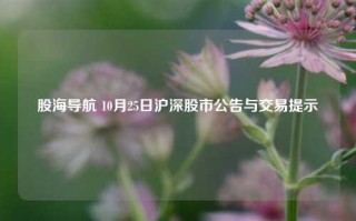 股海导航 10月25日沪深股市公告与交易提示