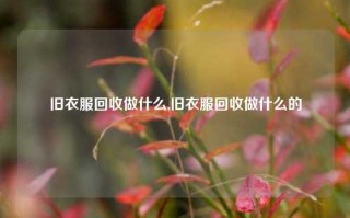 旧衣服回收做什么,旧衣服回收做什么的