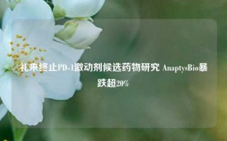 礼来终止PD-1激动剂候选药物研究 AnaptysBio暴跌超20%