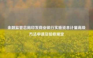 金融监管总局印发商业银行实施资本计量高级方法申请及验收规定