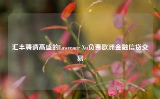 汇丰聘请高盛的Lawrence Xu负责欧洲金融信贷交易