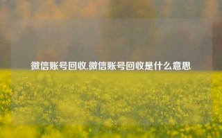 微信账号回收,微信账号回收是什么意思