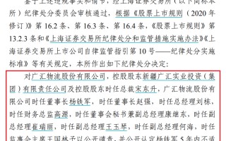 上交所决定，对ST广物及时任董事长杨铁军等予以公开谴责