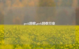 peek回收,peek回收行业