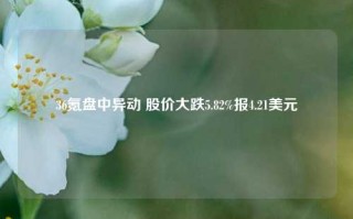 36氪盘中异动 股价大跌5.82%报4.21美元