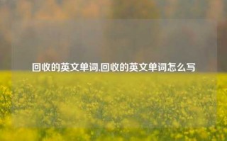 回收的英文单词,回收的英文单词怎么写