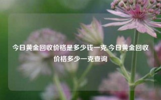 今日黄金回收价格是多少钱一克,今日黄金回收价格多少一克查询