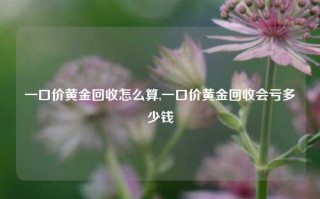 一口价黄金回收怎么算,一口价黄金回收会亏多少钱