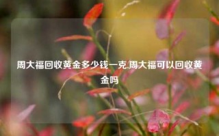 周大福回收黄金多少钱一克,周大福可以回收黄金吗