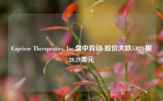 Capricor Therapeutics, Inc.盘中异动 股价大跌5.02%报20.29美元