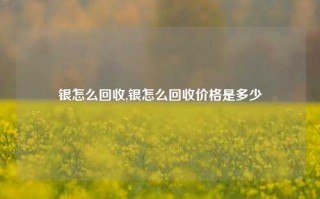 银怎么回收,银怎么回收价格是多少