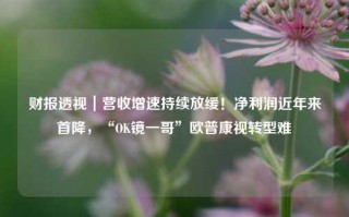 财报透视｜营收增速持续放缓！净利润近年来首降，“OK镜一哥”欧普康视转型难