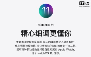 苹果 watchOS 11.1 正式发布，海外版新增“睡眠呼吸暂停检测”功能