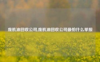 废机油回收公司,废机油回收公司最怕什么举报