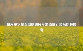 伯克希尔是否继续减持苹果股票？答案即将揭晓