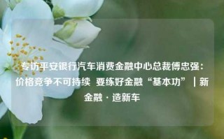 专访平安银行汽车消费金融中心总裁傅忠强：价格竞争不可持续  要练好金融“基本功”｜新金融·造新车