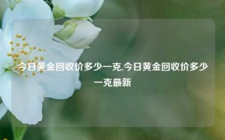 今日黄金回收价多少一克,今日黄金回收价多少一克最新