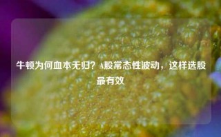 牛顿为何血本无归？A股常态性波动，这样选股最有效