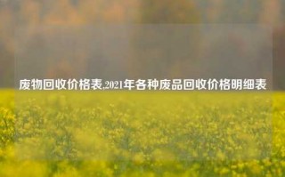 废物回收价格表,2021年各种废品回收价格明细表