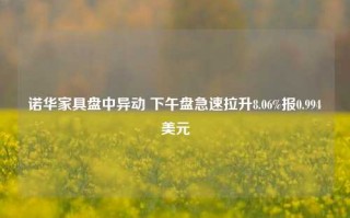 诺华家具盘中异动 下午盘急速拉升8.06%报0.994美元