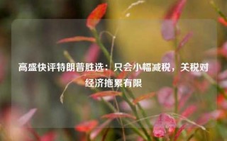 高盛快评特朗普胜选：只会小幅减税，关税对经济拖累有限