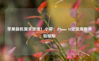 苹果新机需求放缓！小摩：iPhone 16交货周期开始缩短