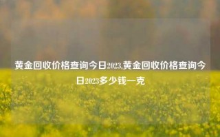 黄金回收价格查询今日2023,黄金回收价格查询今日2023多少钱一克