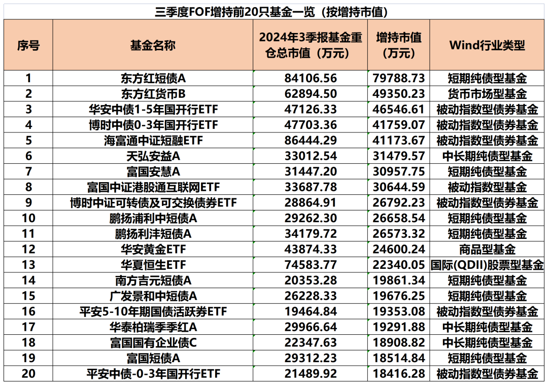 公募FOF最新重仓基金曝光-第3张图片-华粤回收