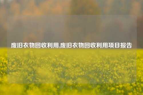 废旧衣物回收利用,废旧衣物回收利用项目报告-第1张图片-华粤回收