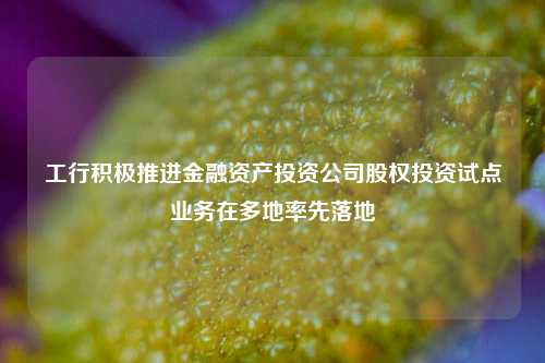 工行积极推进金融资产投资公司股权投资试点业务在多地率先落地-第1张图片-华粤回收