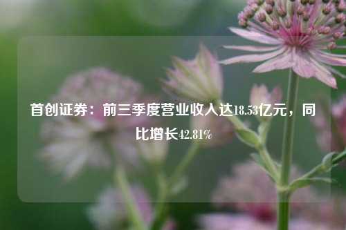 首创证券：前三季度营业收入达18.53亿元，同比增长42.81%-第1张图片-华粤回收