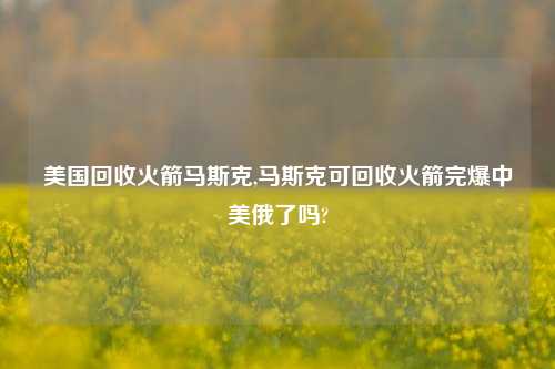 美国回收火箭马斯克,马斯克可回收火箭完爆中美俄了吗?-第1张图片-华粤回收