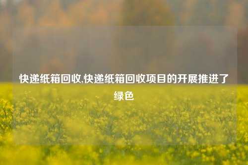 快递纸箱回收,快递纸箱回收项目的开展推进了绿色-第1张图片-华粤回收