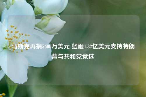 马斯克再捐5600万美元 猛砸1.32亿美元支持特朗普与共和党竞选-第1张图片-华粤回收