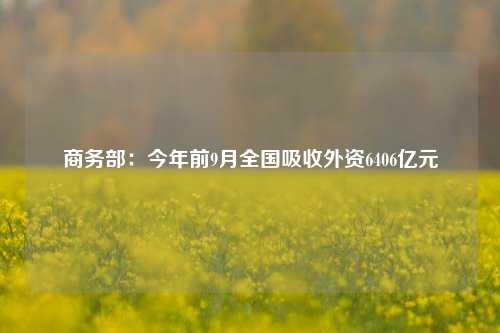 商务部：今年前9月全国吸收外资6406亿元-第1张图片-华粤回收