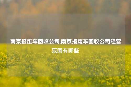 南京报废车回收公司,南京报废车回收公司经营范围有哪些-第1张图片-华粤回收