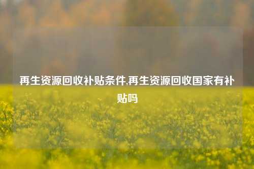 再生资源回收补贴条件,再生资源回收国家有补贴吗-第1张图片-华粤回收