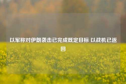 以军称对伊朗袭击已完成既定目标 以战机已返回-第1张图片-华粤回收