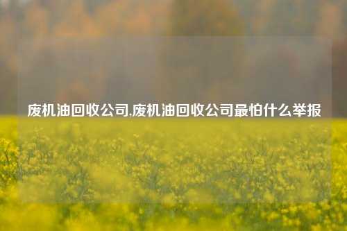 废机油回收公司,废机油回收公司最怕什么举报-第1张图片-华粤回收