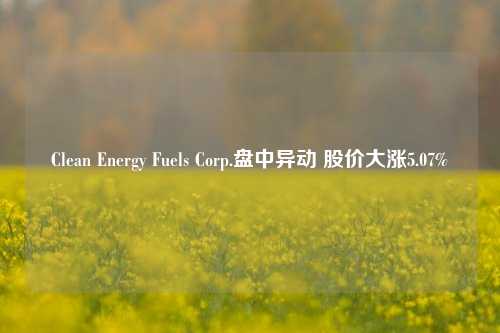 Clean Energy Fuels Corp.盘中异动 股价大涨5.07%-第1张图片-华粤回收