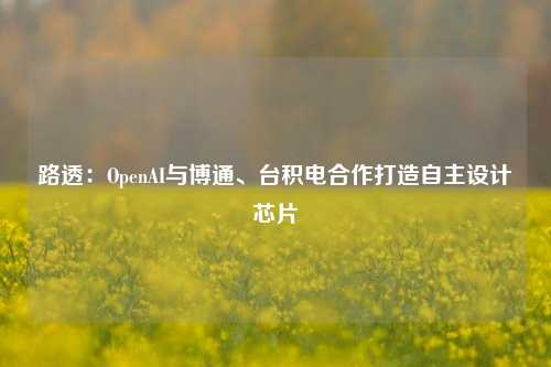 路透：OpenAI与博通、台积电合作打造自主设计芯片-第1张图片-华粤回收