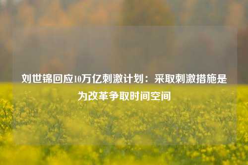 刘世锦回应10万亿刺激计划：采取刺激措施是为改革争取时间空间-第1张图片-华粤回收