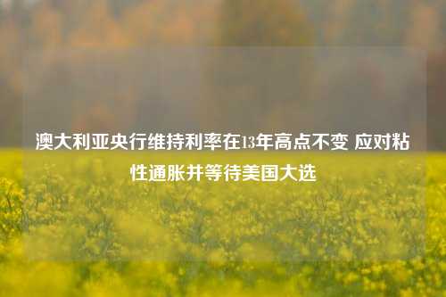 澳大利亚央行维持利率在13年高点不变 应对粘性通胀并等待美国大选-第1张图片-华粤回收