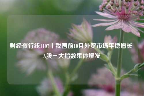 财经夜行线1107丨我国前10月外贸市场平稳增长 A股三大指数集体爆发-第1张图片-华粤回收