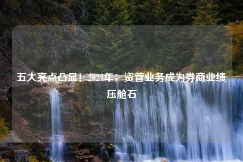 五大亮点凸显！2024年，资管业务成为券商业绩压舱石