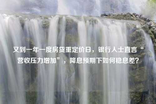 又到一年一度房贷重定价日，银行人士直言“营收压力增加”，降息预期下如何稳息差？